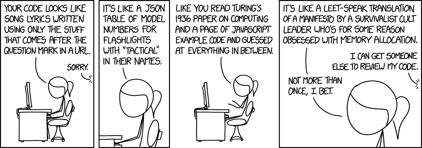 XKCD Code Quality joke