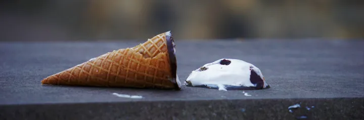 Dropped ice cream cone